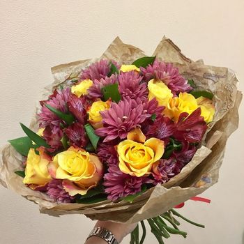 Букет №413 из кустовых хризантем